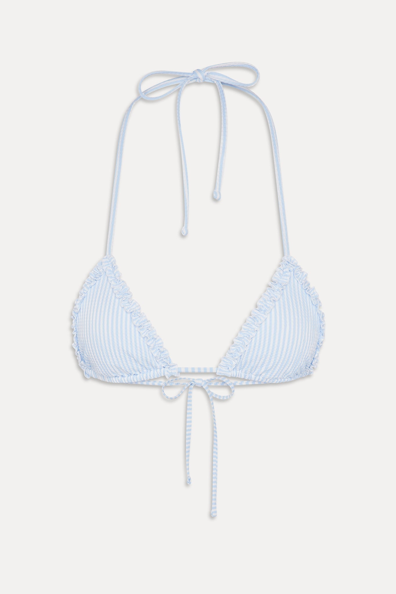 Nick Ruffle Triangle Bikini Top - Saltwater Stripe