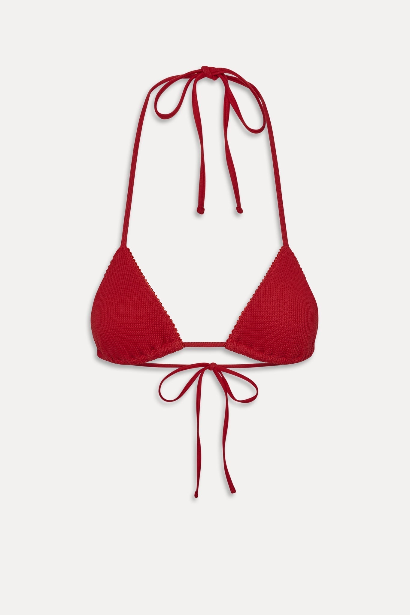 Nick Triangle Halter Bikini Top - Strawberry Red