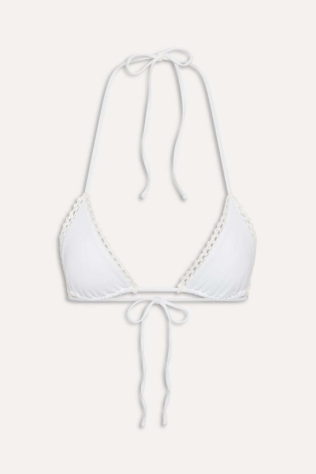 x JENNIE Nick Triangle Bikini Top - Ivory Crochet