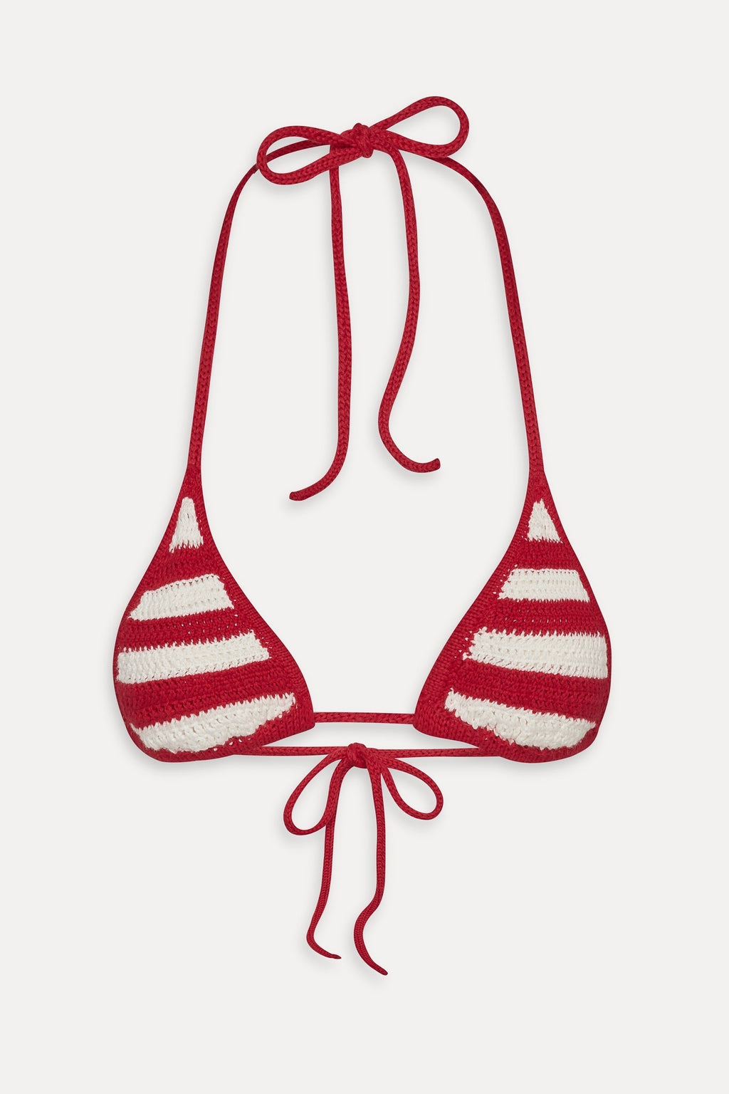 Nick Triangle Crochet Bikini Top - Red Ribbon