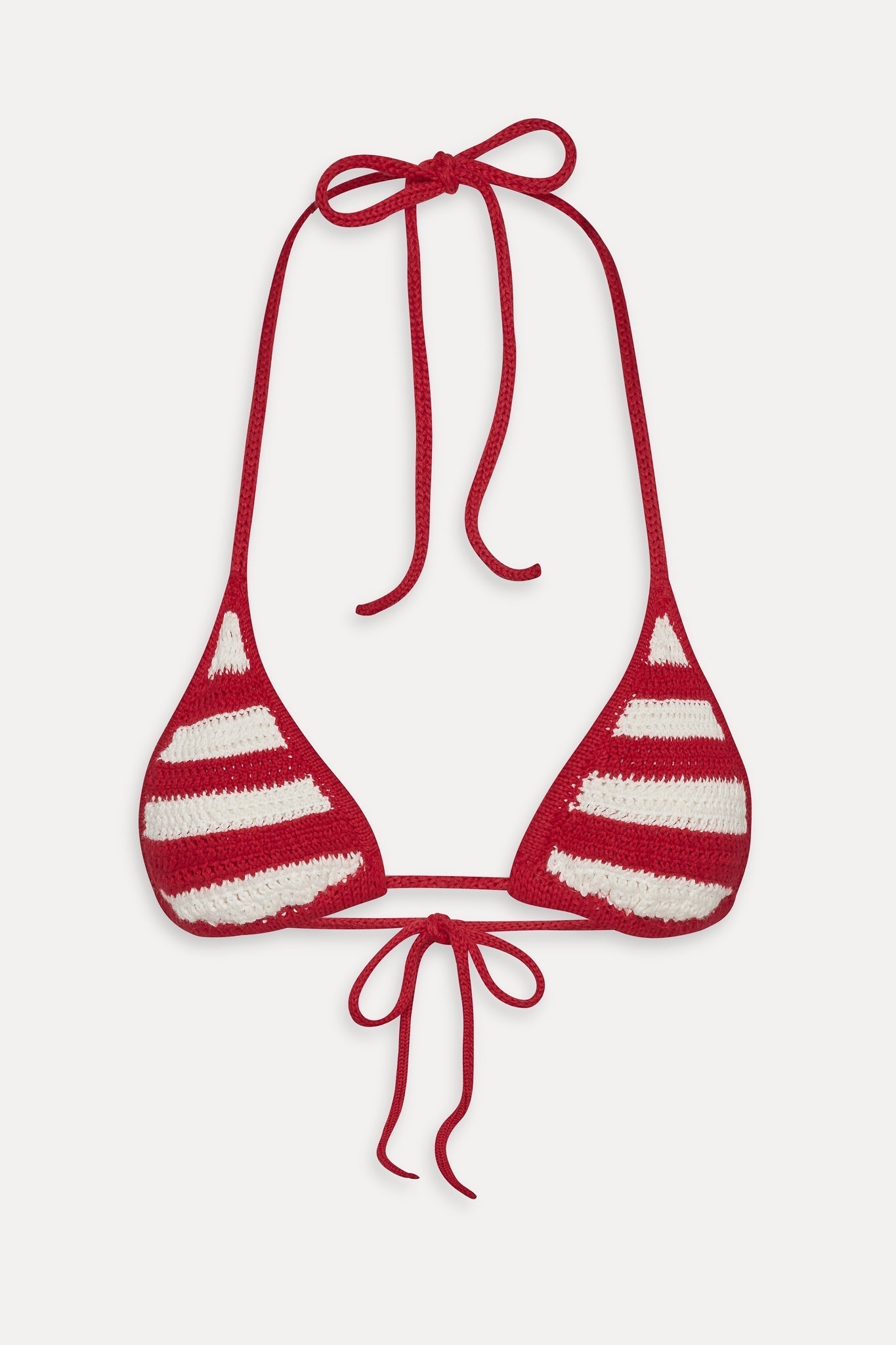Nick Triangle Crochet Bikini Top - Red Ribbon