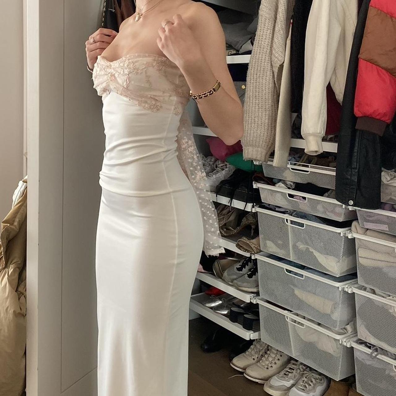Sexy Mermaid White Strapless Prom Dress 22th Birthday Outfits P747