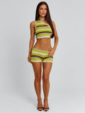 Prague Shorts Green Stripe