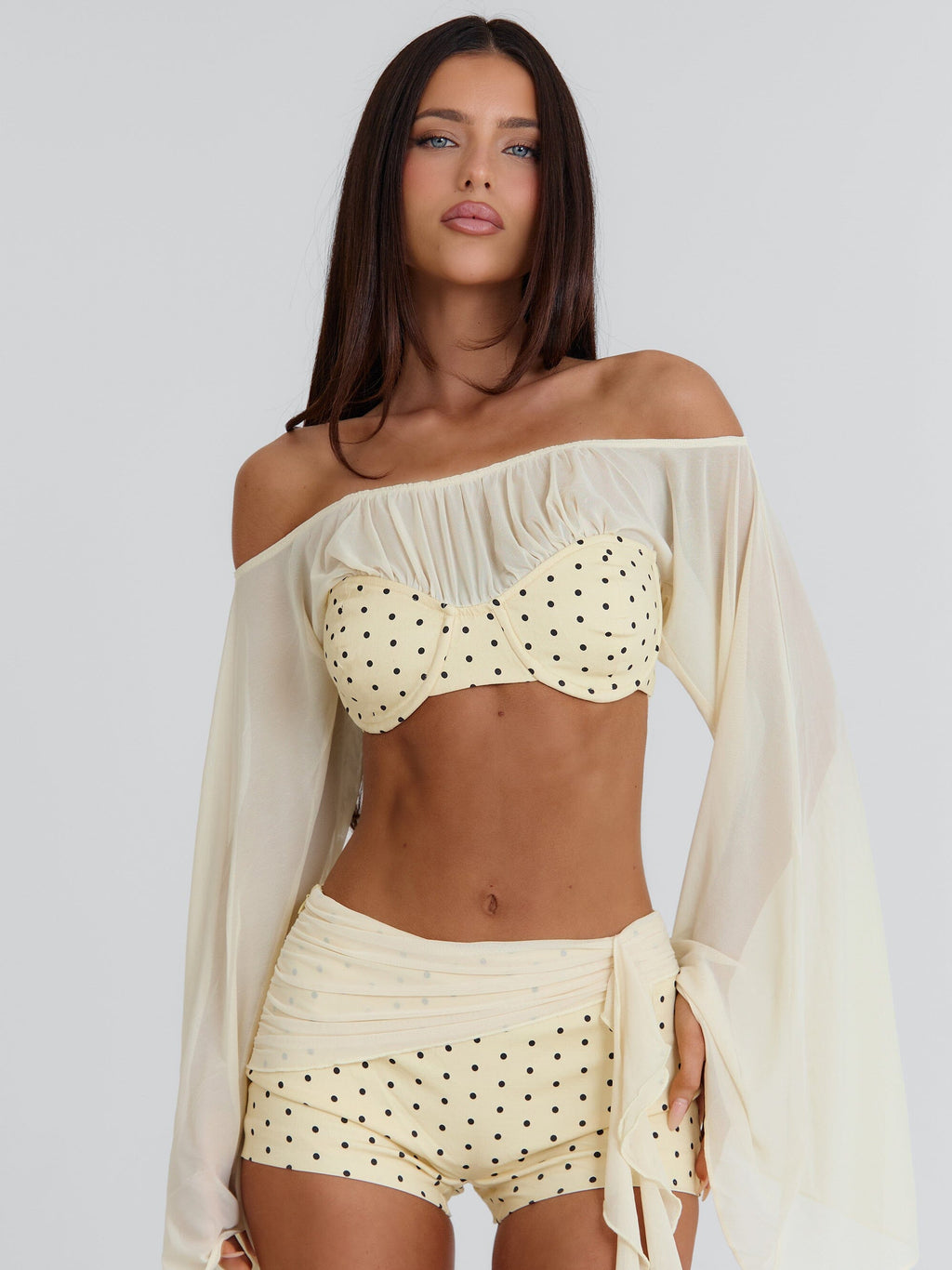 Riya Shorts Yellow Polka Dot