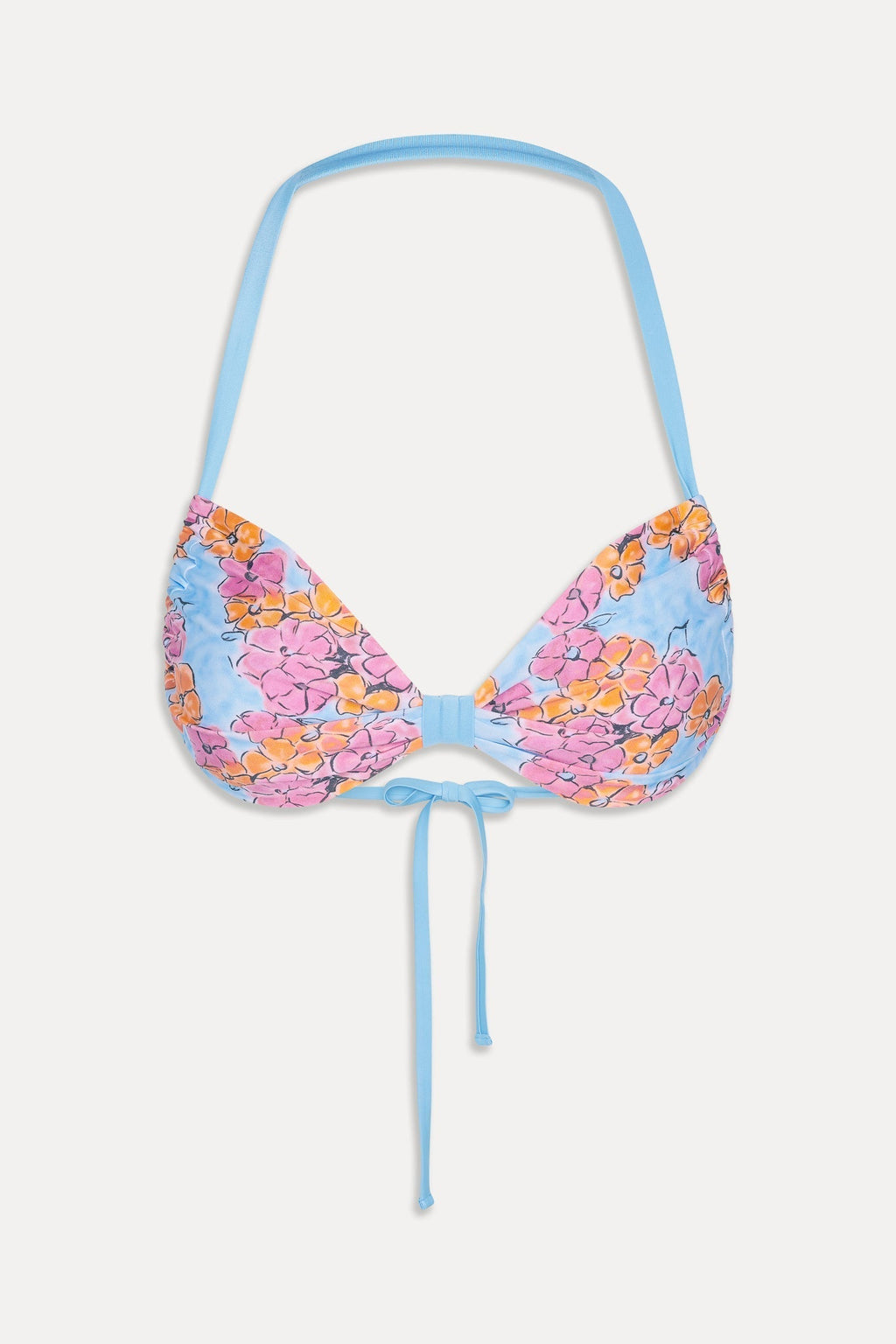 Reece Floral Halter Bikini Top - Color Me