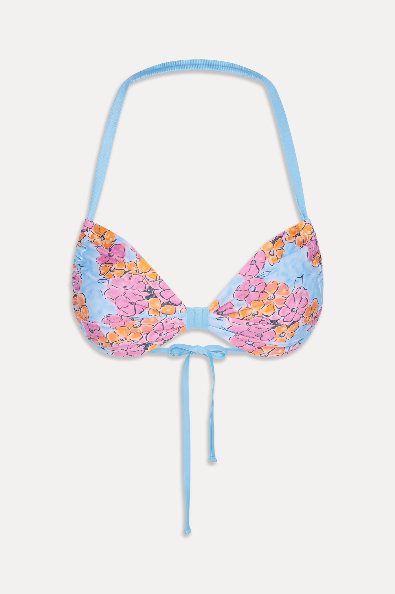 Reece Floral Halter Bikini Top - Color Me
