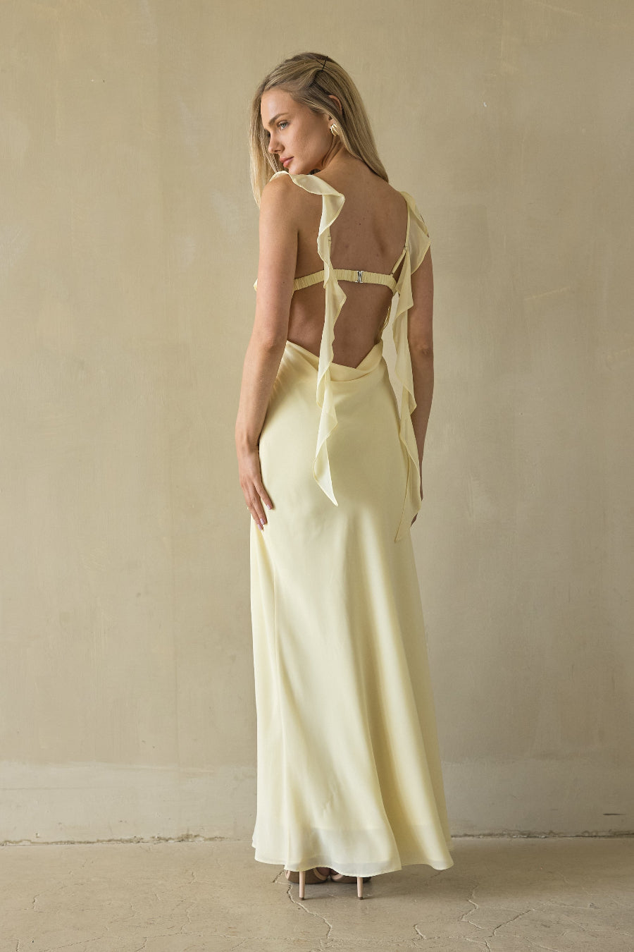 Sarila Ruffle Strap Maxi Dress