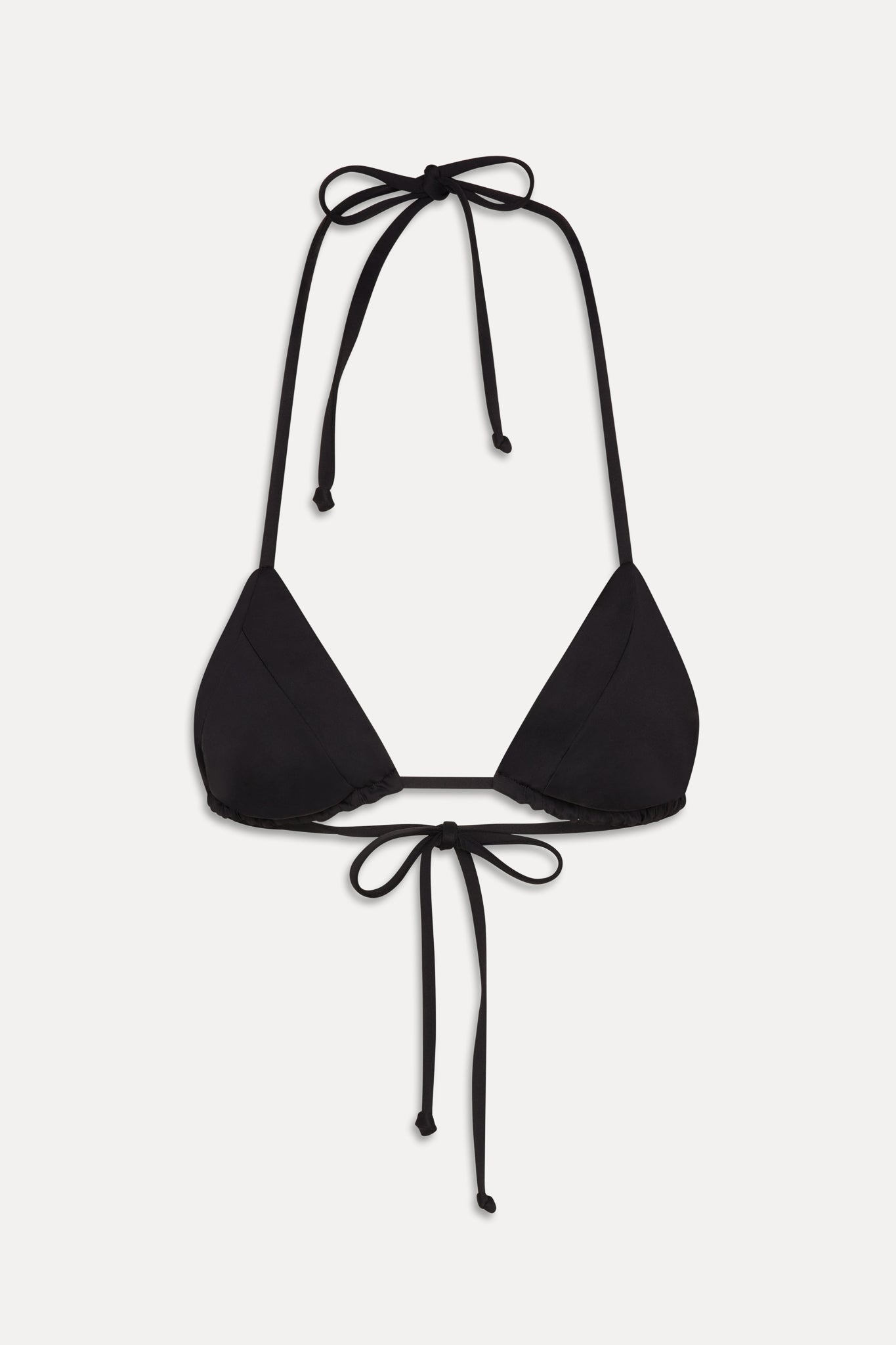 Sky Triangle Halter Bikini Top - Black