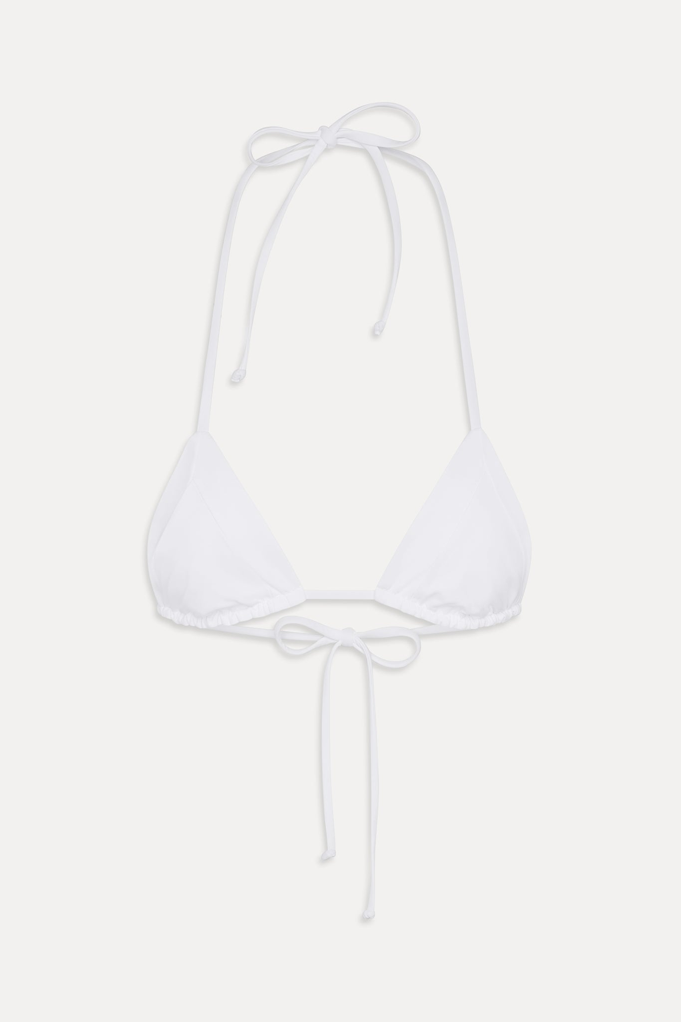Sky Triangle Halter Bikini Top - Optic White