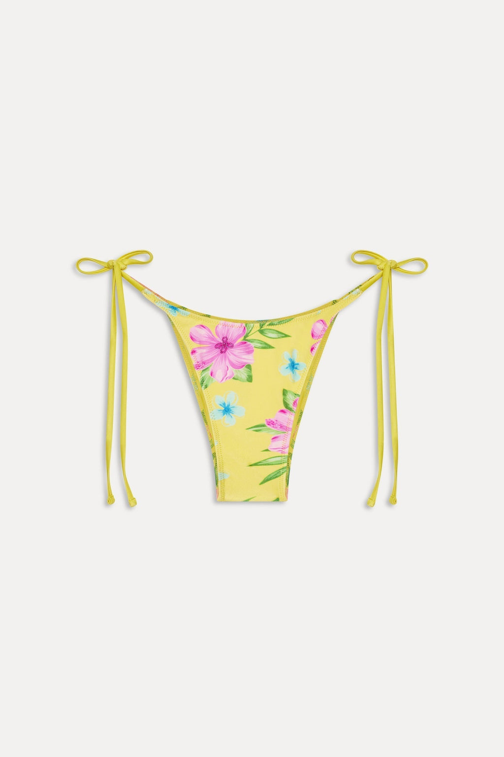 Soleil Satin Beaded Bikini Bottom - Hibiscus Lemonade