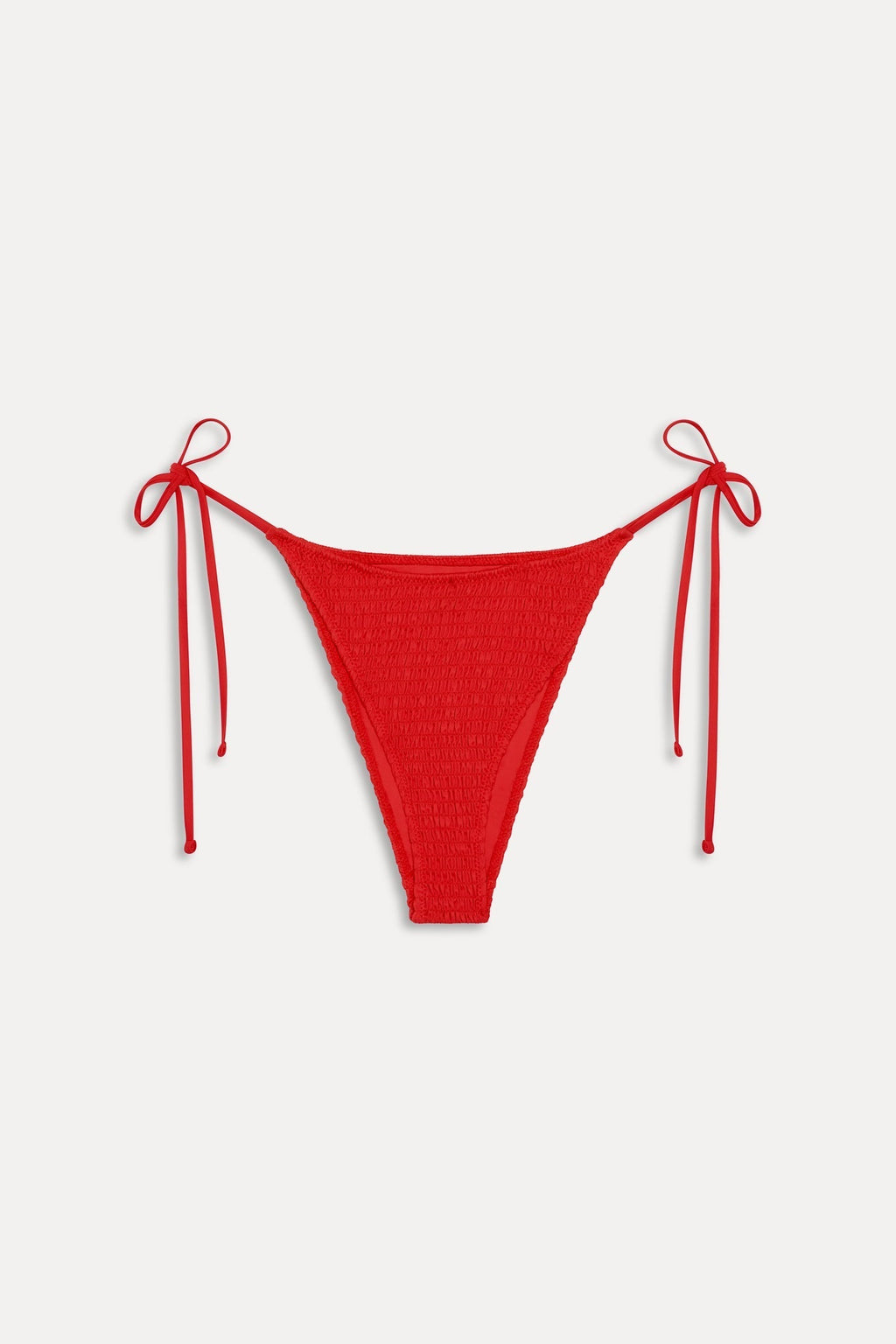 Soleil Smocked Cheeky Bikini Bottom - Classic Red