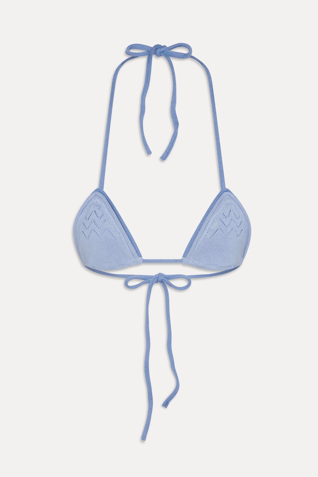 Tide Knit Triangle Bikini Top - Malibu Tide