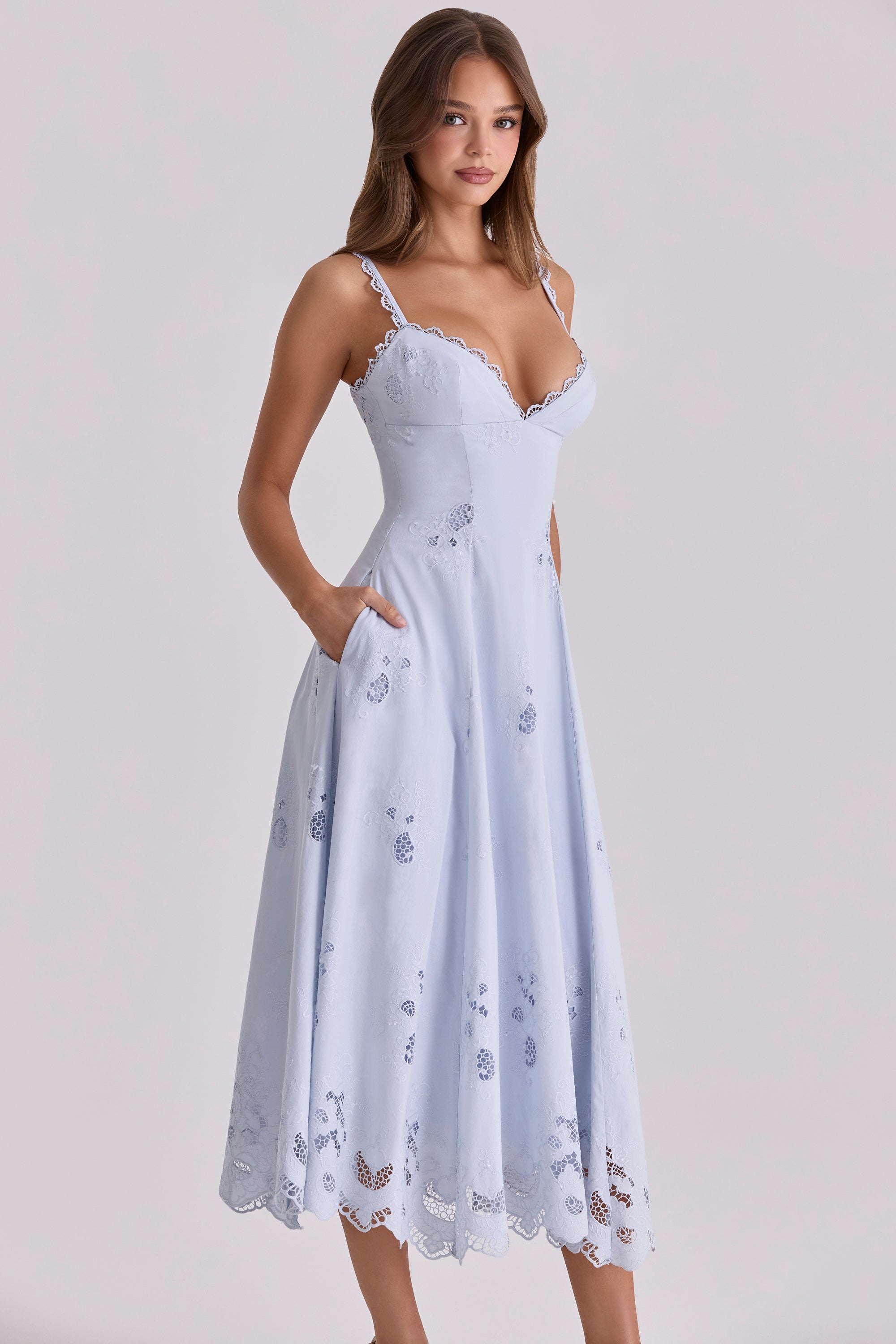 bluebell lace + cotton broderie anglais midi sundress