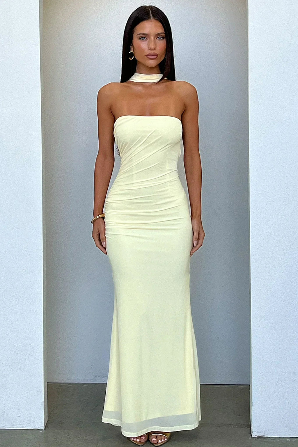 Taylor Open Back Maxi Dress - Yellow