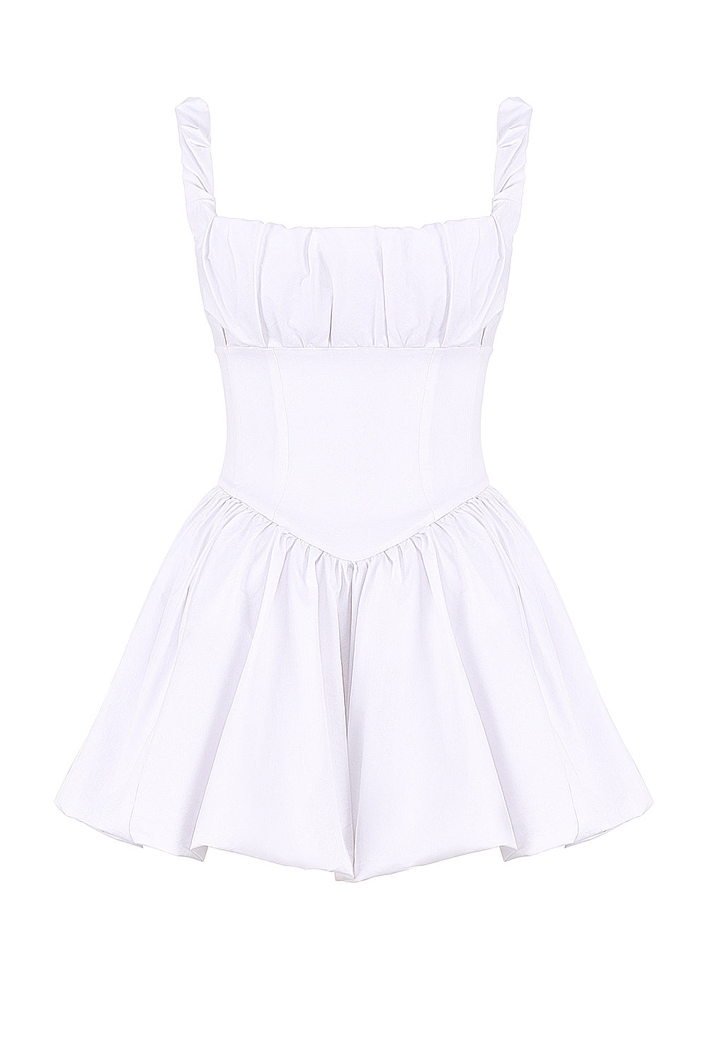 white cotton tulle mini dress