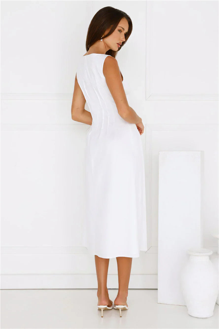 Sun Drenched Days Midi Dress White