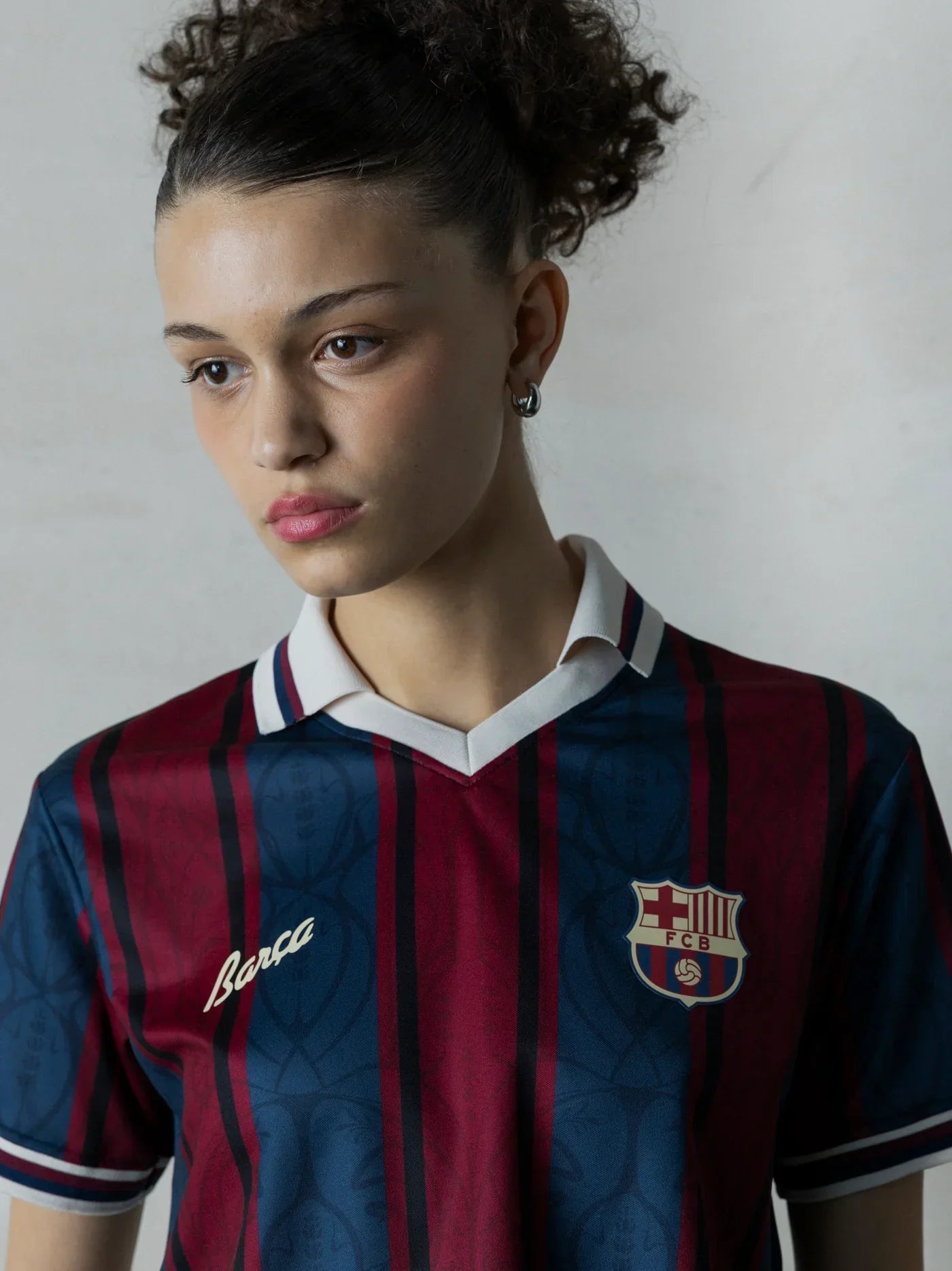 Modernist Crop Fc Barcelona Polo Oversize - Women