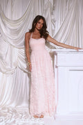 Magnetic Luxe Halter Maxi Dress Pink