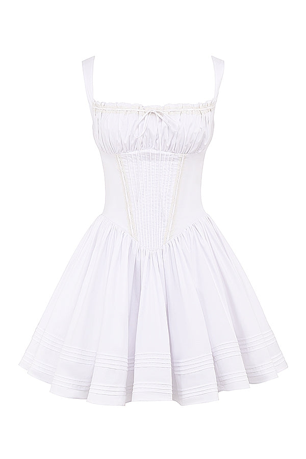 white cotton mini dress