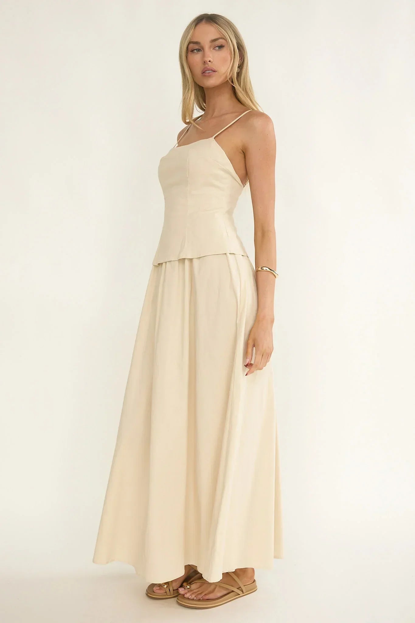 Antonita Cami Strap Maxi Dress Stone