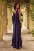 GABRIELLA COWL MAXI DRESS - NAVY