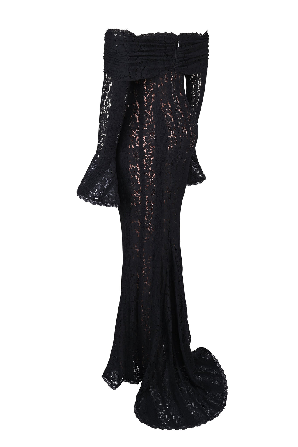 black off shoulder floral lace maxi dress