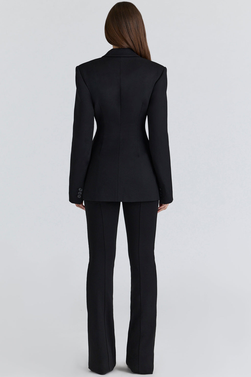 black crepe hourglass blazer jacket