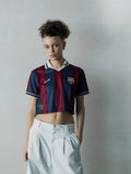 Modernist Crop Fc Barcelona Polo Oversize - Women