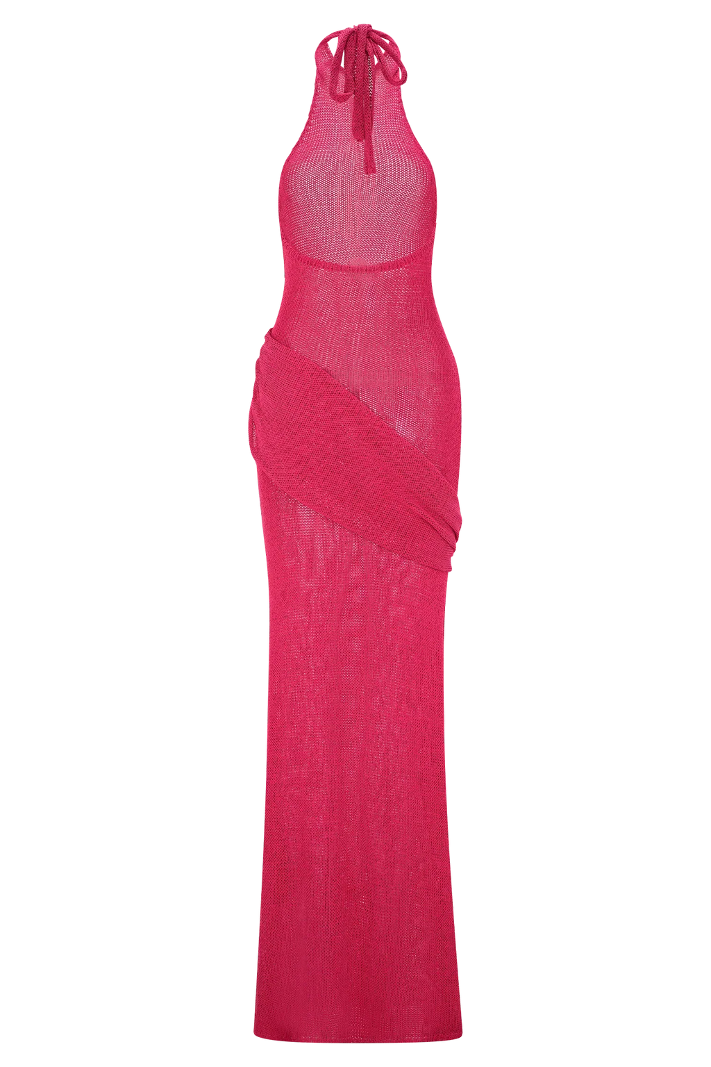 Reece Halter Knit Maxi Dress - Dragonfruit
