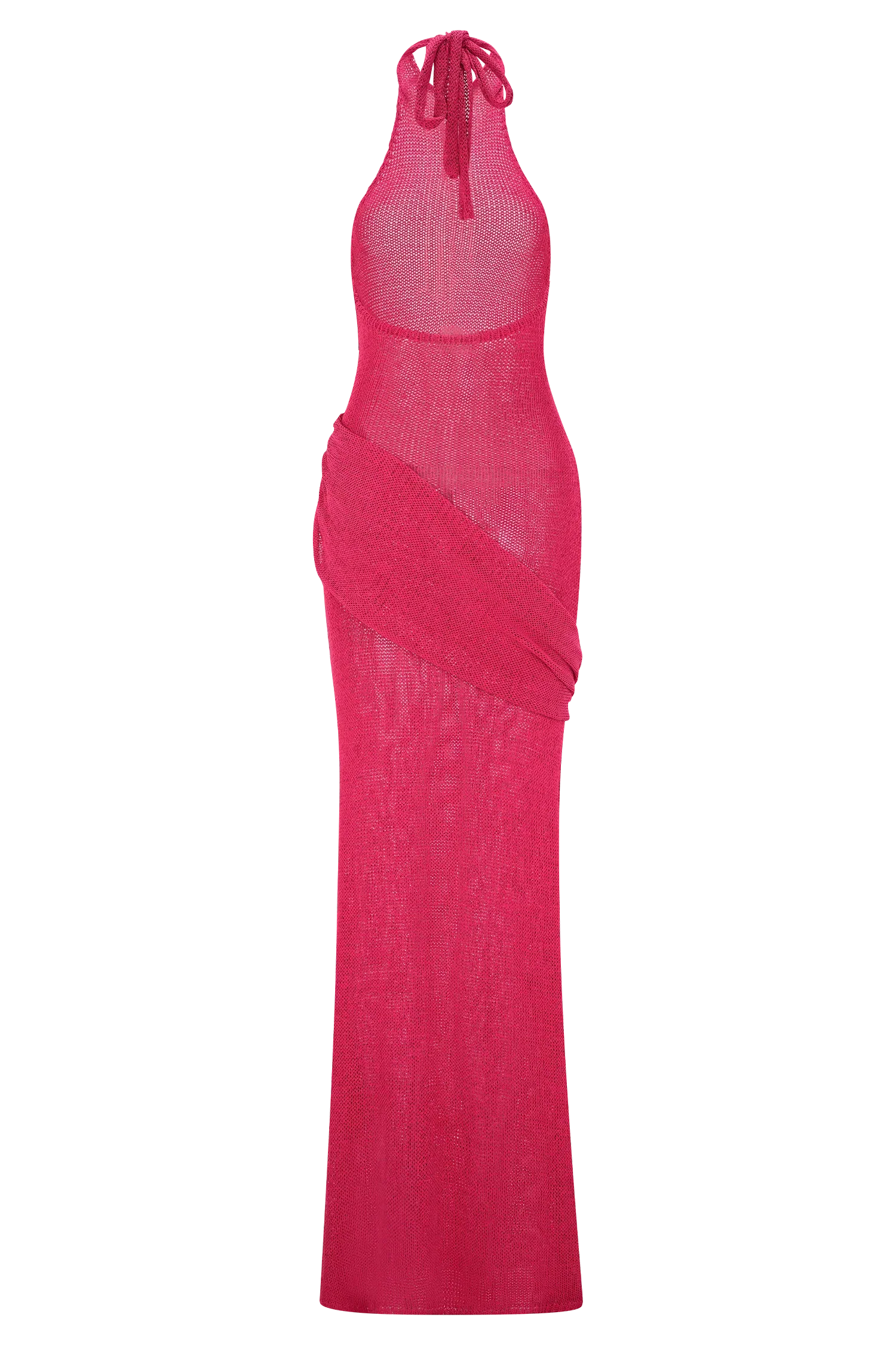 Reece Halter Knit Maxi Dress - Dragonfruit