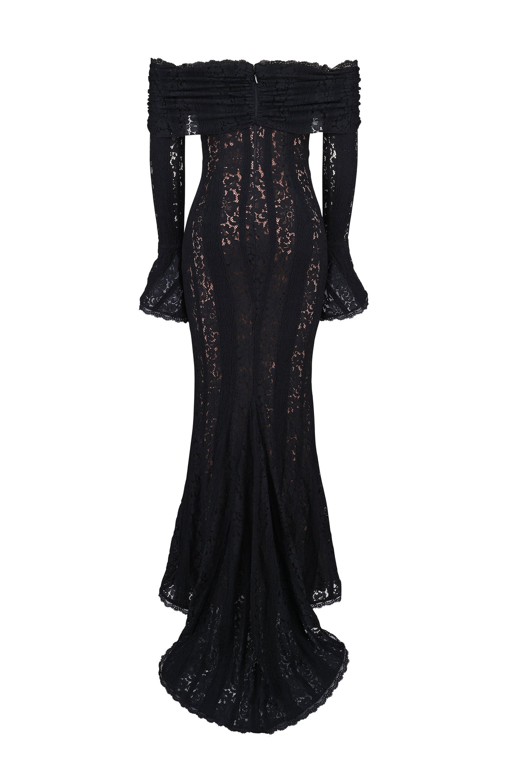 black off shoulder floral lace maxi dress