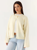 Annie One Button Cardigan - Ivory Cream