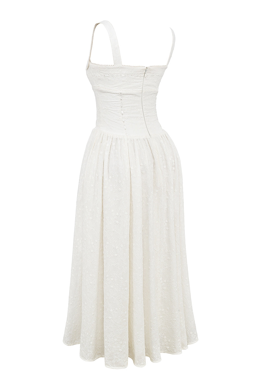 white broderie anglais midi sundress