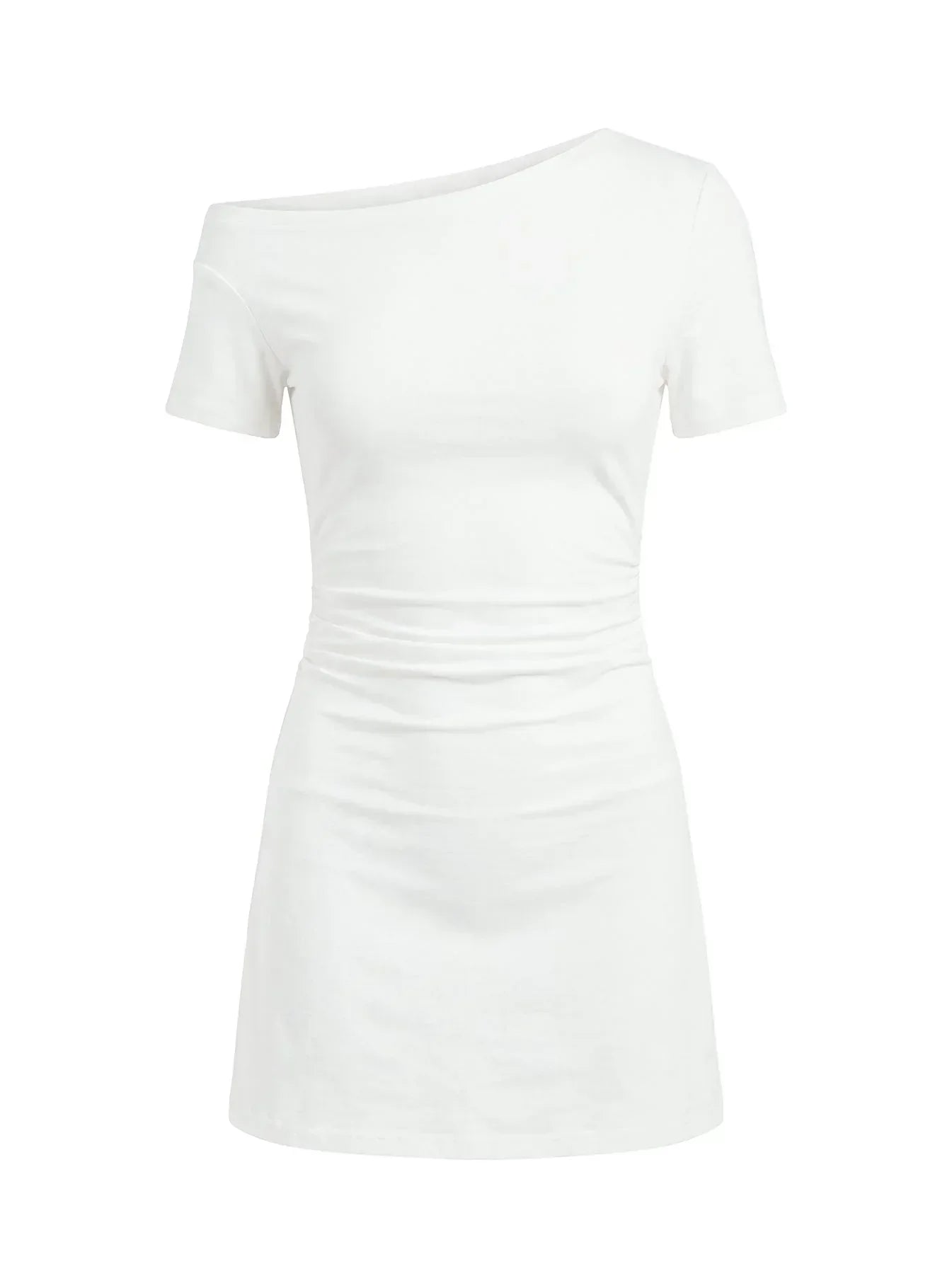 Avriana Off Shoulder T-Shirt Mini Dress White