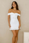 Tides Of Love Off Shoulder Mini Dress White