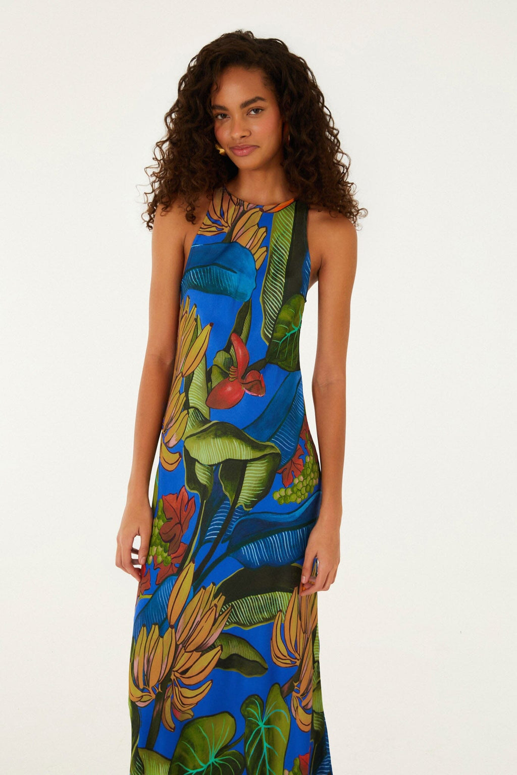 Blue Banana Grapes Sleeveless Maxi Dress