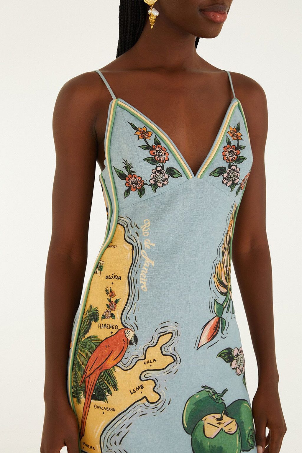 Blue Beaches Path Ballon Mini Dress
