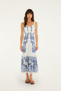 Off-White Beautiful Nature Eyelet Midi Dress