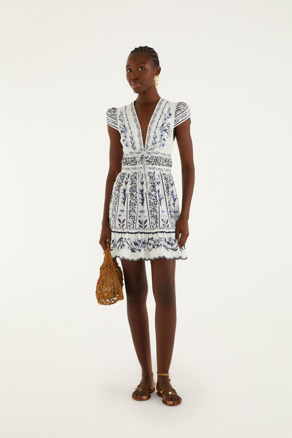 Off-White Flowers Arch Ruffled Mini Dress