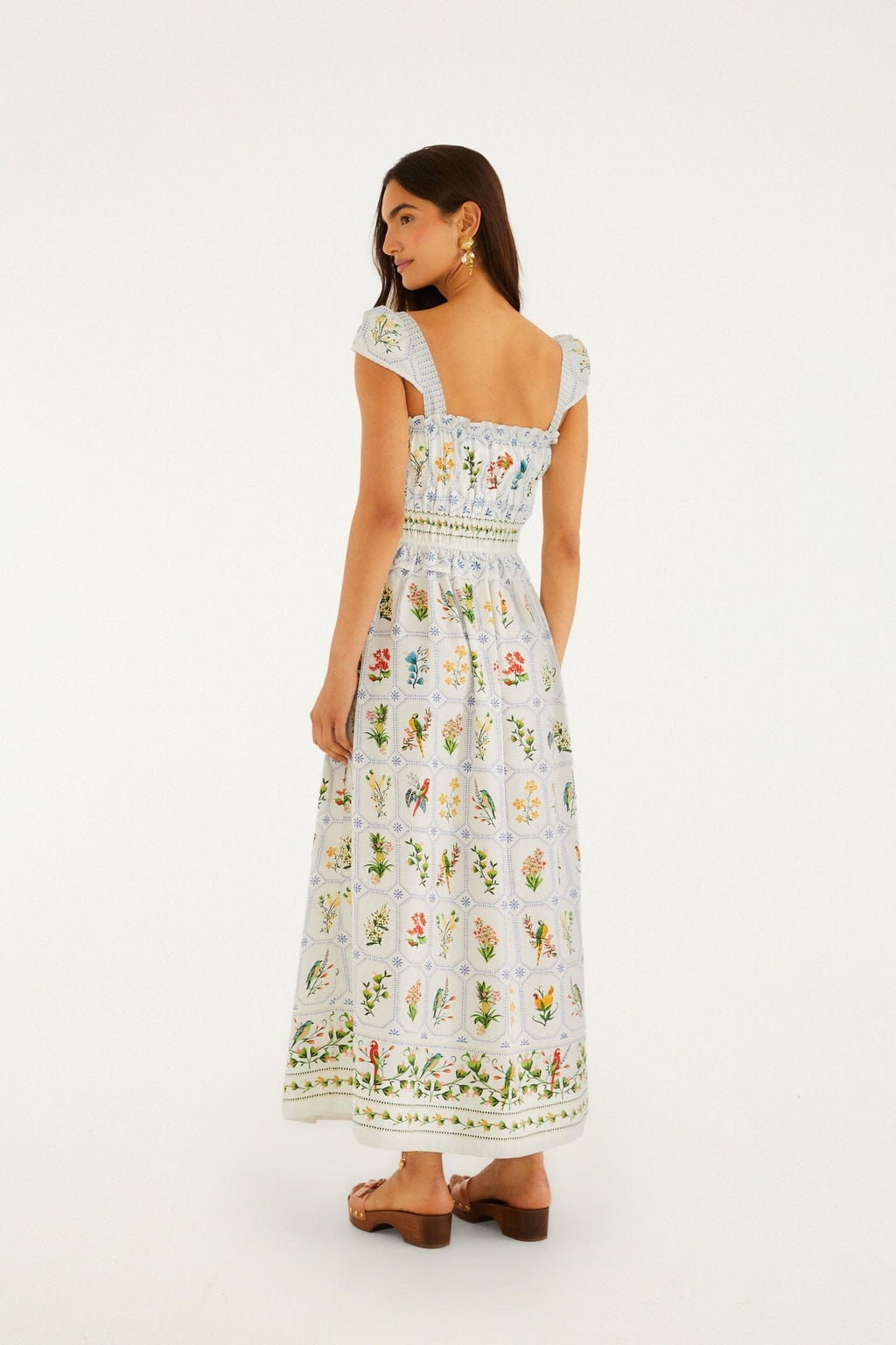 Off-White Tropical Porcelain  Maxi Dress