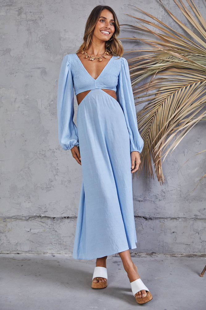 Rhythm Time Maxi Dress Blue