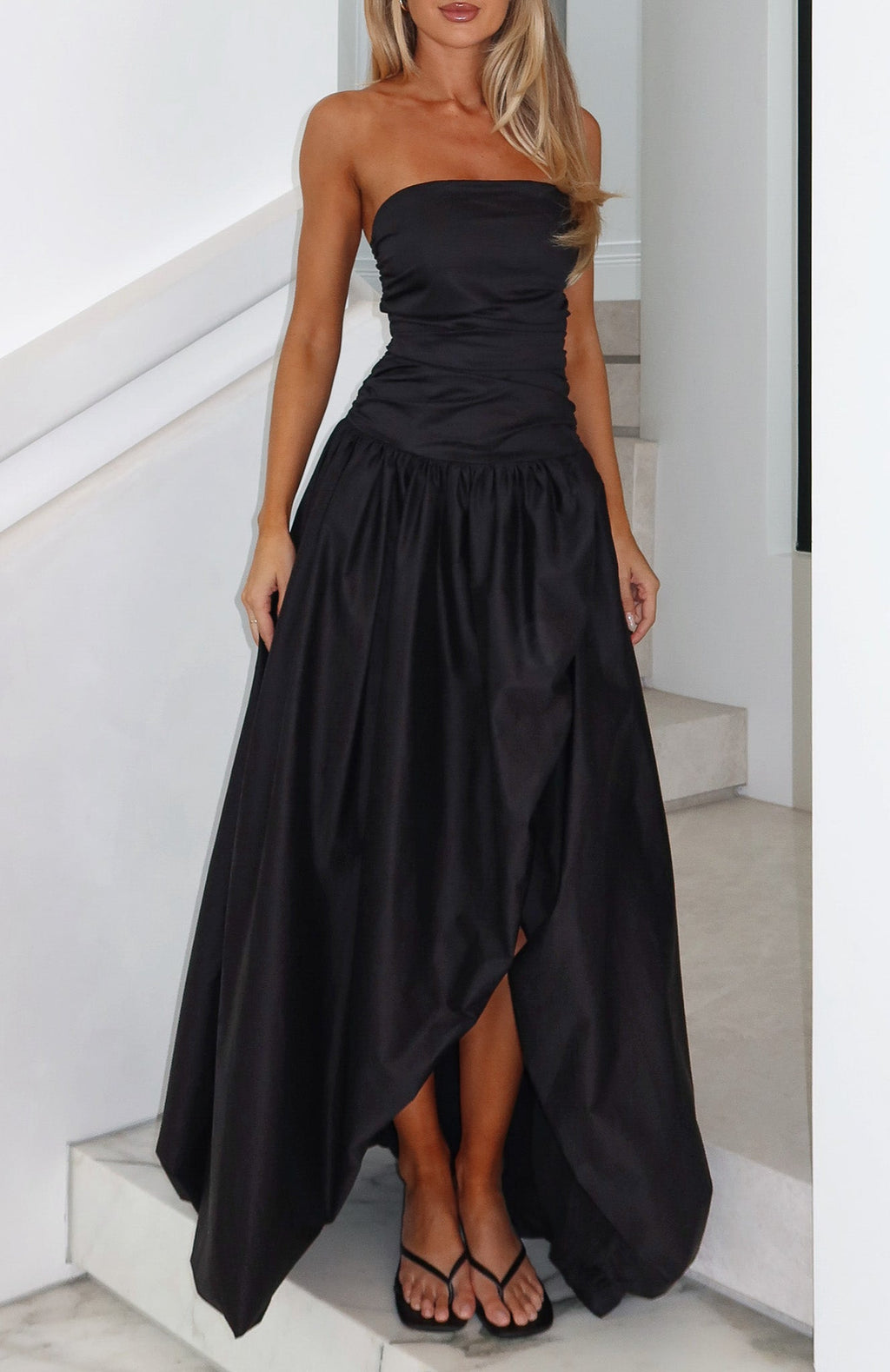 Keep My Promise Strapless Maxi Dress Black