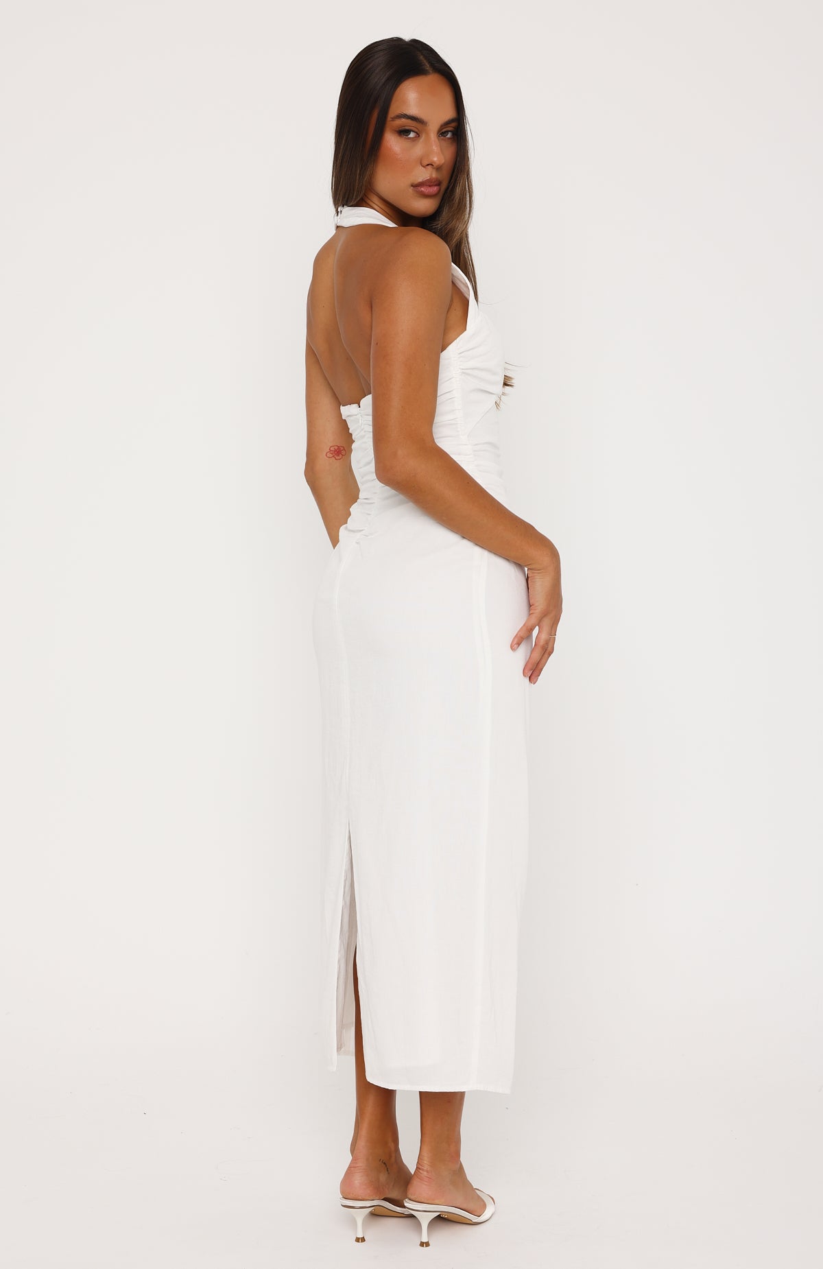 Sweet Glow Midi Dress White
