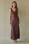 Xandra Tie Satin Maxi Dress